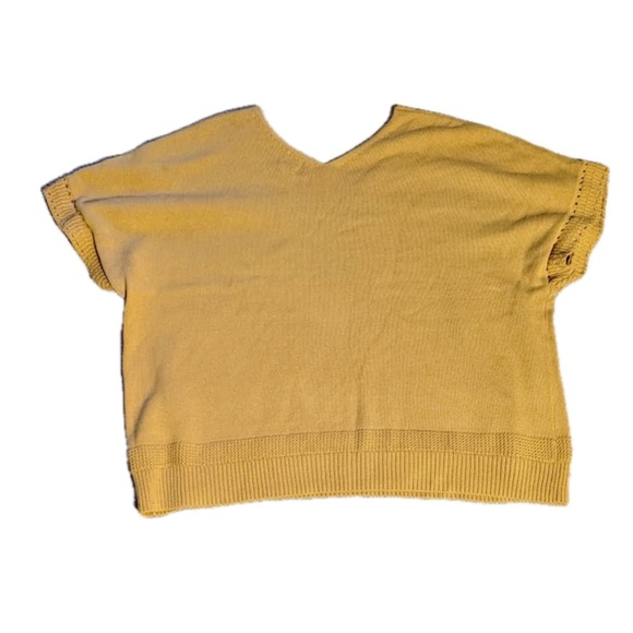 joie 3xl mustard v neck short sleeved sweater jewel tone preowned - Picture 2 of 4